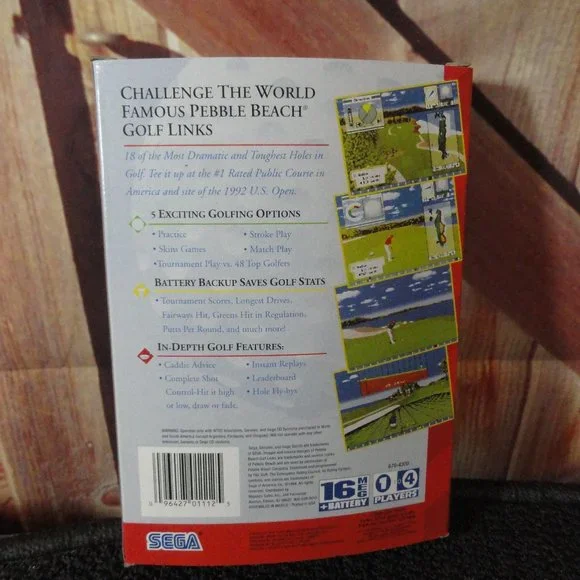 Vintage Sega Genesis Pebble Beach Golf Links Game 1994~Old school gamer~EUC - Picture 2 of 6